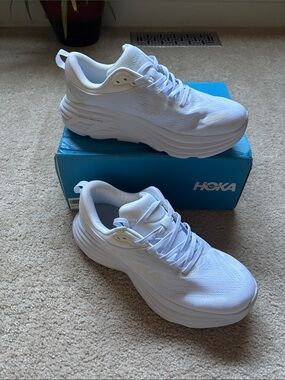 Hoka White Athletic Running Shoes